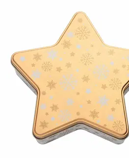 Mísy a misky Altom Vánoční plechová dóza Golden Snowflakes, 23 x 22 x 6 cm
