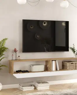 TV stolky Hanah Home Závěsný TV stolek FR8 180 cm borovice/bílý