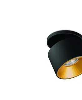LED bodová svítidla VÝPRODEJ VZORKU BPM Zápustné svítidlo KLIMT M LED 10W pr.100 60&#186; černá / zlatá 2700K 805lm PUSH stmívání