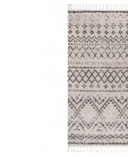 Koberce a koberečky Dywany Lusczow Kusový shaggy koberec BERBER RABAT krémový, velikost 80x200