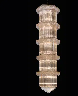 Závěsná světla Patrizia Volpato Závěsné světlo Cristalli 340 cm vysoké, jantar