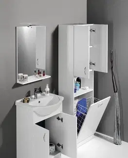 Koupelnový nábytek AQUALINE SIMPLEX ECO vysoká skříňka s košem 50x180x30cm SIME510
