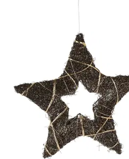 Vánoční dekorace Vánoční LED hvězda Browee tmavě hnědá, 30 LED, 39 x 37 x 4 cm
