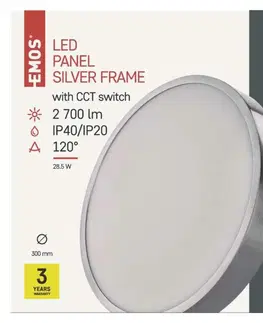 LED stropní svítidla EMOS LED svítidlo NEXXO broušený nikl, 30 cm, 28,5 W, teplá/neutrální bílá ZM5253