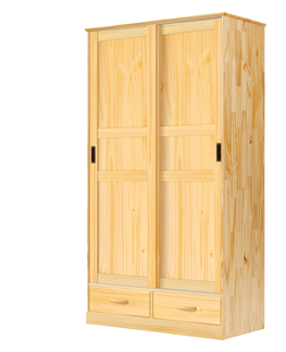 Šatní skříně Skříň KIORA 2 dveře a 2 zásuvky, borovice