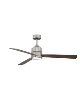 Ventilátory NOVA LUCE stropní ventilátor AXEL nerez hliník a listy z teakového dřeva a ořechu 9952345