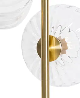 Stojaci lampy Stojací lampa ve stylu Art Deco zlatá se sklem 3-light - Ayesha