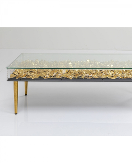 Konferenční stolky KARE Design Konferenční stolek Gold Flowers 120x60cm