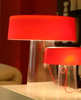 Stolní lampy Prandina Stolní lampa Prandina Glam 48 cm čiré/červené stínidlo