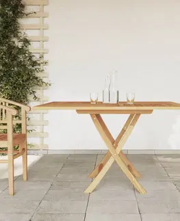 Zahradní stolky Skládací zahradní stůl 120 x 120 x 75 cm masivní teakové dřevo