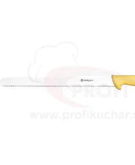 Kuchyňské nože Nůž HACCP STALGAST žlutý, zoubkovaný - 30cm