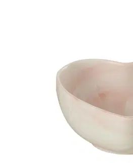 Mísy a misky Krémovo-růžová porcelánová miska ve tvaru srdce Heart -  9*8*4 cm J-Line by Jolipa 40104
