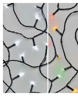 Vánoční řetězy a lamety EMOS LED vánoční řetěz 2v1 Multi s programy 10 m studená bílá/barevná