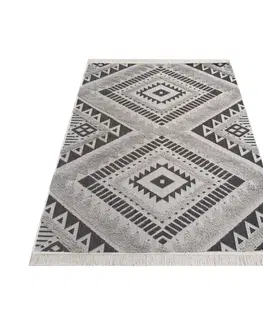 Skandinávské koberce Originální šedý koberec ve skandinávském stylu