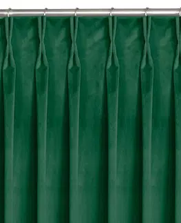 Záclony Závěs Homede Vila I s řasící páskou a dvojitým záhybem zelený, velikost 530x270