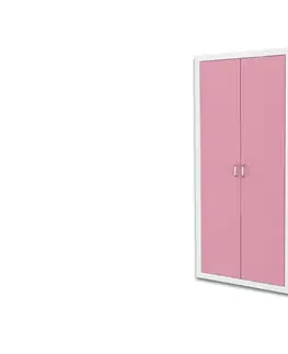 Šatní skříně Expedo Dětská šatní skříň JAKUB, color, bílý/růžový