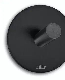 Koupelnový nábytek háček na ručníky nerezový kulatý černý menší samolepící ZACK