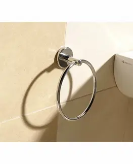 Koupelnový nábytek AQUALINE SB106 Samba držák ručníků kruh, stříbrná