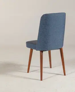 Židle Hanah Home Jídelní židle VINA tmavě modrá/walnut