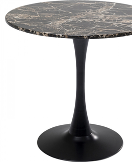 Kulaté jídelní stoly KARE Design Kulatý jídelní stůl - mramorový, černý, Ø80cm