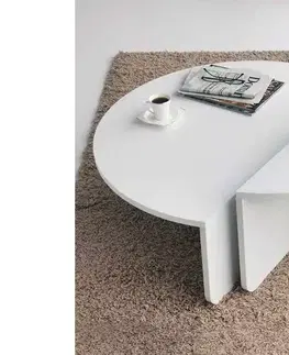 Konferenční stolky Sofahouse Designový konferenční stolek Baltenis 90 cm bílý