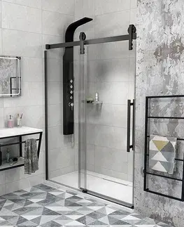 Sprchové zástěny SAPHO VOLCANO BLACK sprchové dveře 1400 mm, čiré sklo