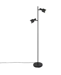 Stojaci lampy Moderní stojací lampa černá 2-světla - Stijn