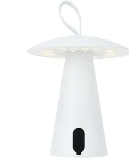 Zahradní lampy Stolní venkovní přenosná LED lampa Boise, bílá, USB, 15 x 17 cm, plast