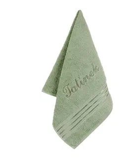 Ručníky Bellatex Froté ručník s výšivkou Tatínek zelená