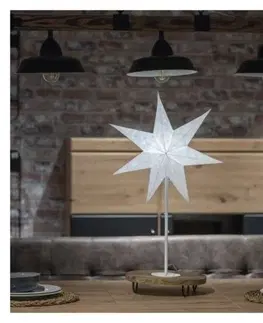 Vánoční svícny EMOS Svícen na žárovku STARLIGHT s papírovou hvězdou bílý