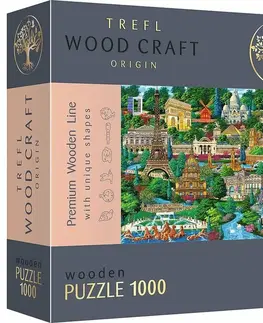 Hračky puzzle TREFL - Dřevěné puzzle 1000 - Francie - slavná místa