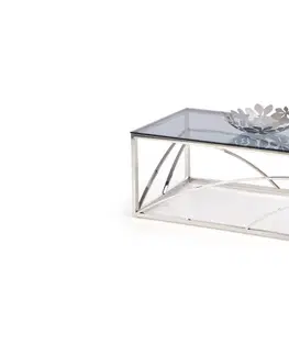 Konferenční stolky Expedo Konferenční stolek BEATRICE, 120x45x60, stříbrná/kouřové sklo