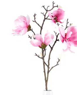 Květiny Umělá květina Magnolie světle růžová, 86 cm