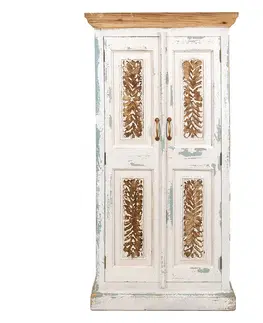 Komody Béžovo-hnědá antik dřevěná skříň s dvířky Jacqueline - 76*38*151 cm Clayre & Eef 5H0569