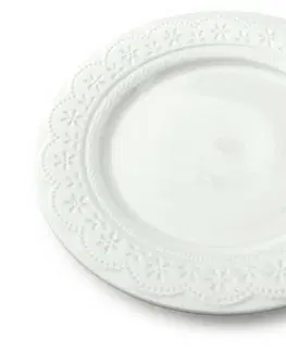 Talíře Affekdesign Mělký talíř KORONKA 26 cm bílý
