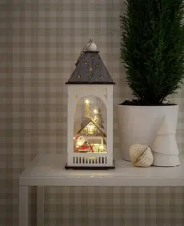 Vánoční vnitřní dekorace Konstsmide Christmas LED dekorační lucerna s domem a Santa Clausem