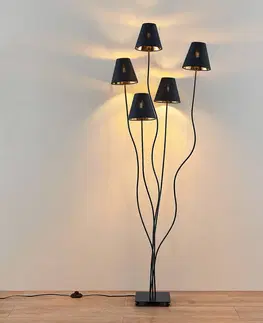 Stojací lampy Lindby Lindby Komalie stojací lampa, pět zdrojů, černá