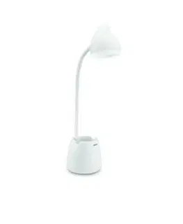 Stolní lampy do kanceláře Philips Hat stolní LED lampa USB 1x4,5W 80lm 3000/4000/5700K IP20, krokové stmívání, bílá