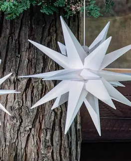 Vánoční světelná hvězda STERNTALER LED hvězda vnitřní a venkovní baterie Ø 25 cm bílá
