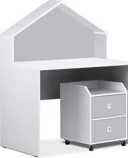 Dětský nábytek Konsimo Kontejner na kolečkách MIRUM šedý/bílý