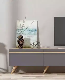 TV stolky Sofahouse Designový TV stolek Abhilasha 180 cm antracitový