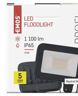 LED reflektory EMOS LED reflektor INOVO 10 W, šedý, neutrální bílá ZS2612