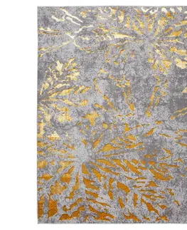Moderní koberce Exkluzivní moderní šedý koberec se zlatým motivem