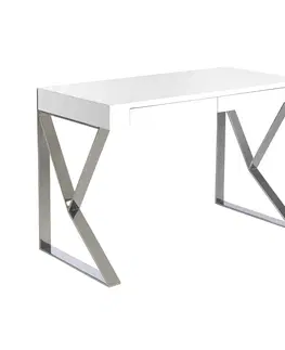 Stylové a luxusní pracovní a psací stoly Estila Moderní psací stolek Forma Moderna s chromovými nožičkami 120cm
