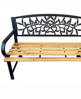 Zahradní lavice Ak furniture Zahradní lavička REO přírodní dřevo/černá