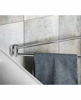 Koupelnový nábytek AQUALINE RB121 Rumba otočný držák ručníků dvojitý, 45 cm, stříbrná