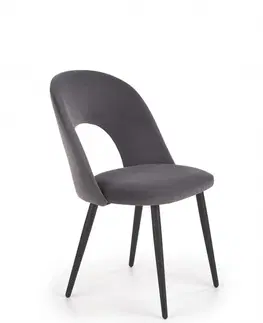 Židle Jídelní židle K384 samet / černá Halmar Tmavě zelená
