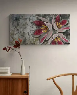 Obrazy květů Obraz květiny s perlami