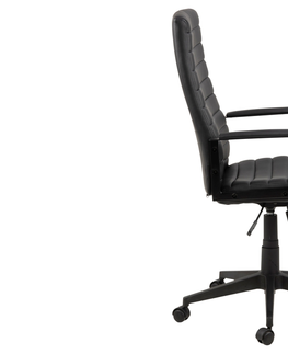Kancelářská křesla Dkton Kancelářská židle Triston černá koženka