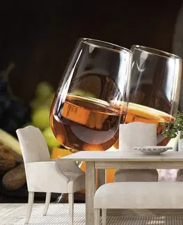 Tapety jídla a nápoje Fototapeta sklenice s růžovým vínem